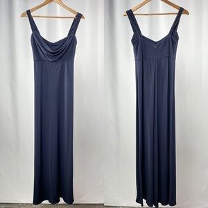 Amsale Cowl Neck Sleeveless Maxi Dress in Navy Size‎ 6